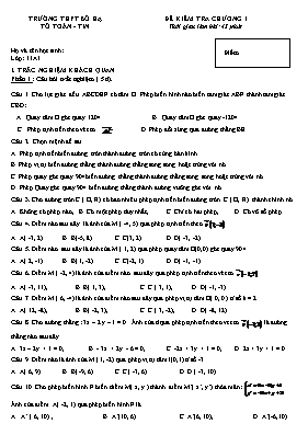 Đề kiểm tra Chương I - Hình học lớp 11